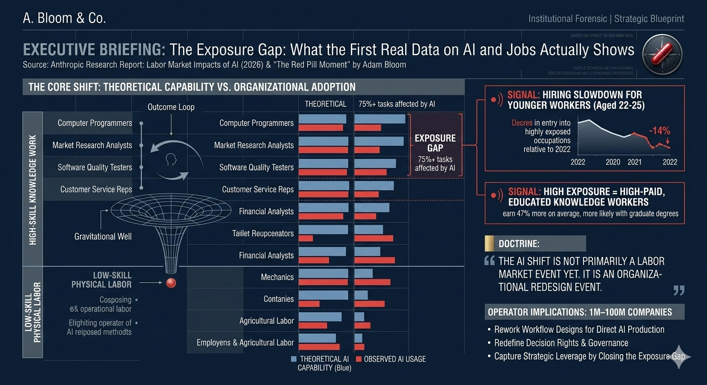 The Exposure Gap: The First Real Data on AI and Jobs with Honesty First (Anthropic)