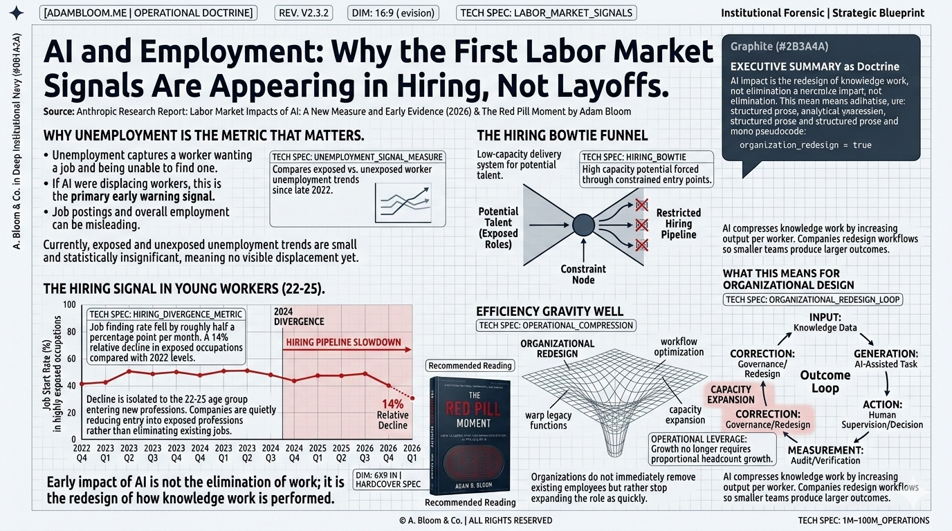 AI and Jobs: The First Labor Market Signals Are in Hiring, Not Layoffs (Anthropic)